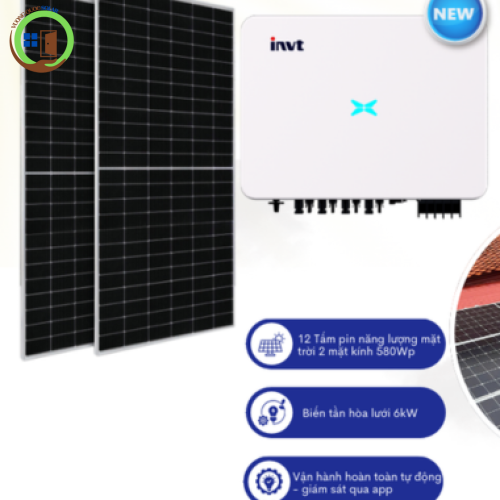 Hệ thống điện mặt trời hòa lưới công suất 6,96kWp